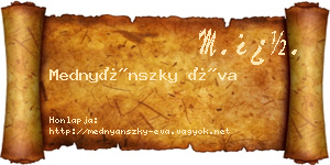 Mednyánszky Éva névjegykártya