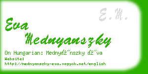 eva mednyanszky business card